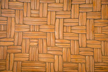 Old texture bamboo weav pattern for decorating accommodation in a natural styleの写真素材