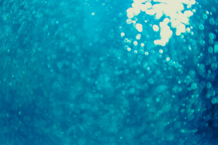 Abstract blue bokeh luxury with black backgroundの写真素材