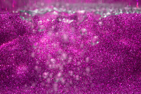 Abstract purple bokeh with black background.の写真素材