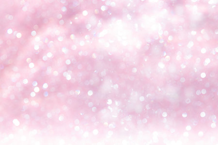 Pink abstract sparkles or glitter lights Defocused circles bokeh backgroundの写真素材