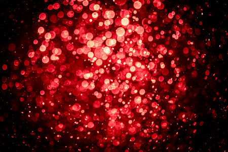Blurred photo with red dots visible glittering, shining brightly look and feel luxurious Suitable for use as a wallpaperの写真素材