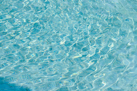 abstract blue color water wave in swimming pool pure natural swirl pattern texture use for...