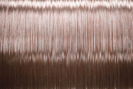 Close up of Copper wire rod Rolled pure copper wire Prepare to be made into electrical wire high quality use for backgroundの写真素材