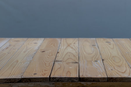 Wood texture with abstract blur backgroundの写真素材
