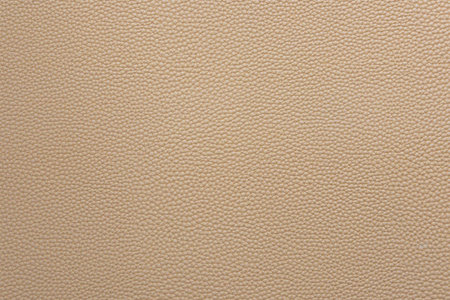 close-up of a soft, creamy leather texture. The surface is covered in small, evenly spaced grains, giving it a smooth and luxurious appearance. The neutral color and natural texture make it a versatile backgroundの写真素材