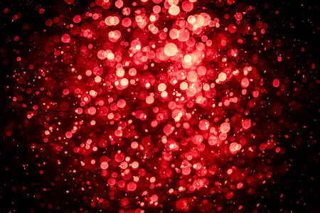 Blurred photo with red dots visible glittering, shining brightly look and feel luxurious Suitable for use as a wallpaperの写真素材