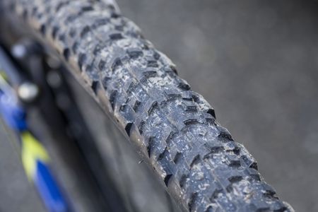 Closeup of mountain bike tire