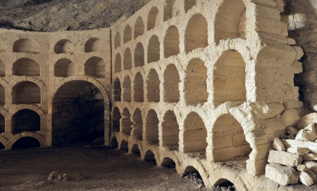 Wine cellar in the rockの写真素材