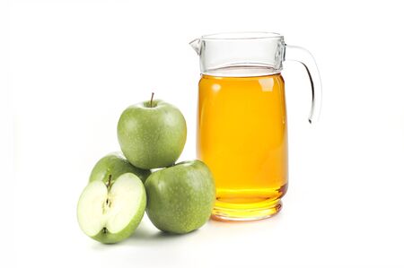 Apple juice with applesの写真素材
