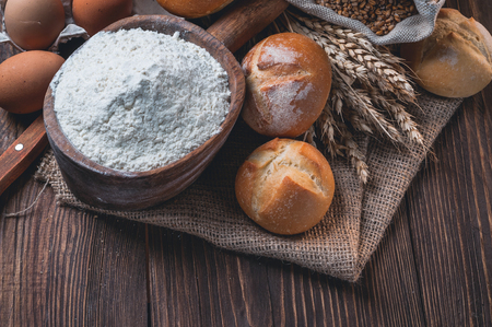 bakery products and ingredientsの写真素材