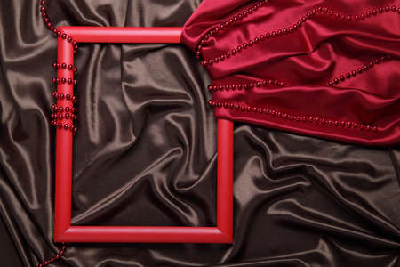smooth and elegant satin with a frameの写真素材