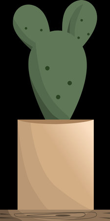 cute cactus flower in pot. Interior at home and gardenのイラスト素材