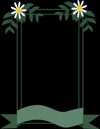 frame with flowers and leavesのイラスト素材