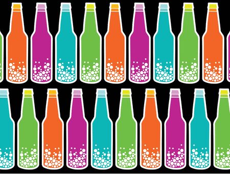 rainbow soda pop on black (vector) - background illustrationのイラスト素材