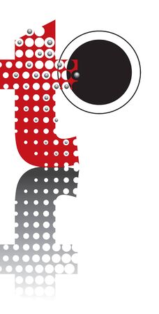 retro dots abstract zen alphabet design - part of a complete setのイラスト素材