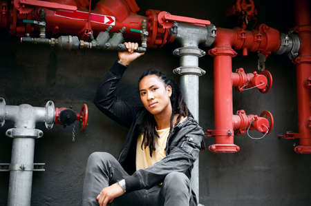 Portrait of attractive young manの写真素材