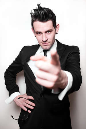 Confident young man shootの写真素材