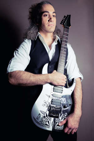 Man with guitarの写真素材