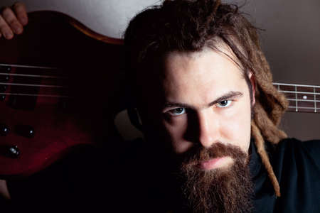 Man with guitarの写真素材