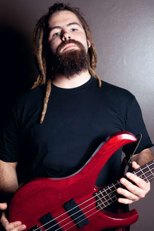 Man with guitarの写真素材