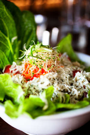Close up shoot at the fresh saladの写真素材