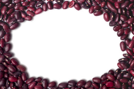 Red beans frame isolated on the white backgroundの写真素材