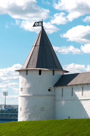 KAZAN, RUSSIA - AUGUST 20, 2015: South-west Tower of Kazan Kremlin. It is example of the Pskov style fortifications. のeditorial素材