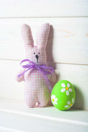 Rabbit (bunny) and Easter Eggの写真素材