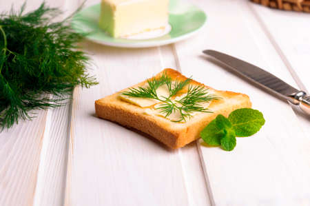 Breakfast with toastの写真素材