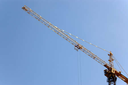 Lifting crane building the house