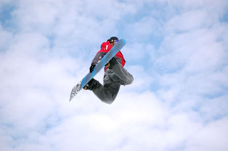 snowboarder twist jumpingの写真素材