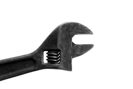 Steel wrench on white backgroundの写真素材