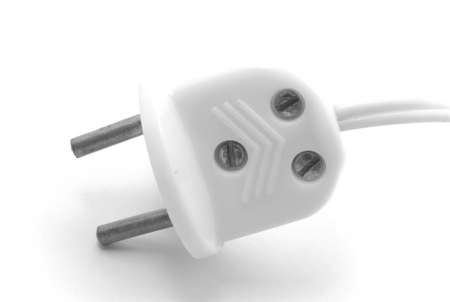 Electric plug on white background