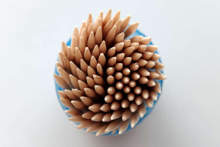 Isolated toothpicks on gray backgroundの写真素材