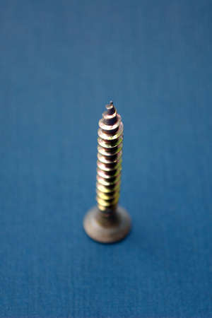 Isolated screw on blue background