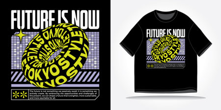 Tokyo japan streetwear tshirt slogan typography y2k, futuristic, future, cyberpunk, retrofuturism. Vector logo icon design illustration.Poster, background, clothing, sticker, badgeのイラスト素材
