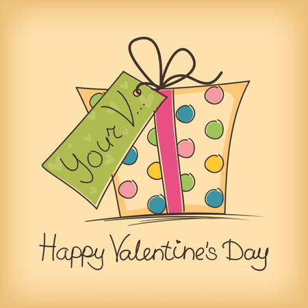 Gift box. Gift for Valentine's Day, Birthday. Declaration of love. Gift wrapping vector illustration.のイラスト素材