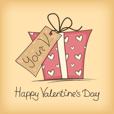 Gift box. Gift for Valentine's Day, Birthday. Declaration of love. Gift wrapping vector illustration.のイラスト素材