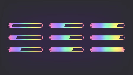 Loading icons set. Vector illustration of loading for interface. Symbols for web designのイラスト素材