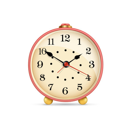 alarm. Vector illustration of a vintage alarm clock. Clock with an alarm clock on a white background.のイラスト素材