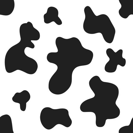 Black spots on a white background. vector pattern. Dalmatian pattern.のイラスト素材