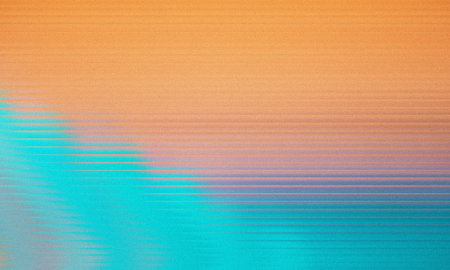 Soft gradient background with teal and orange horizontal lines and blurred effectの写真素材