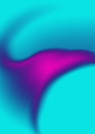 Bright cyan and magenta abstract flowing shape with subtle grain Clear details and vibrant colors...の写真素材