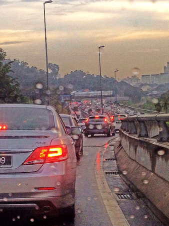 heavy traffic during rainy day