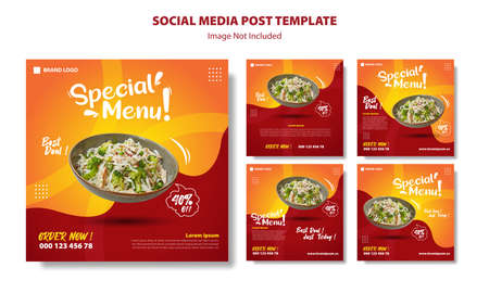 Social media post template, 5 layouts, elegant, professional, gradient colorのイラスト素材