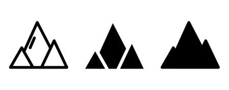 minimalist mountain icon design vector template, icon vector illustrationのイラスト素材