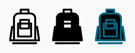 Backpack Icon vector illustration isolated on a white background, School bag icons design template vectorのイラスト素材