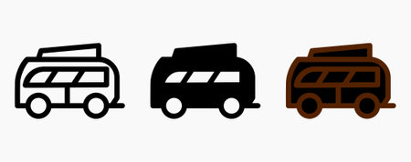 Car icon for traveling. Vector icon isolated on white background.のイラスト素材