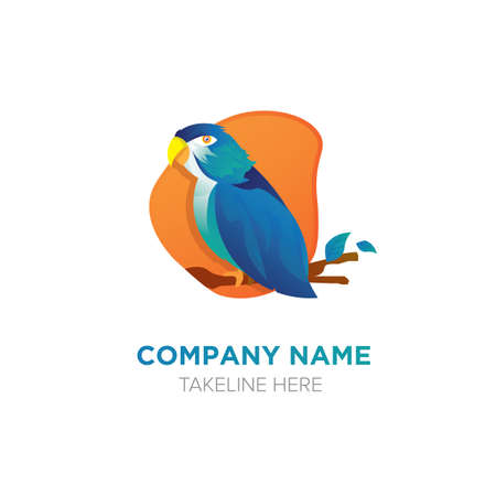 logo bird macaw for your business company