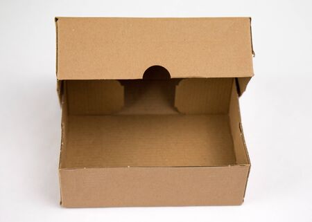 box cardboard box on white backgroundの写真素材